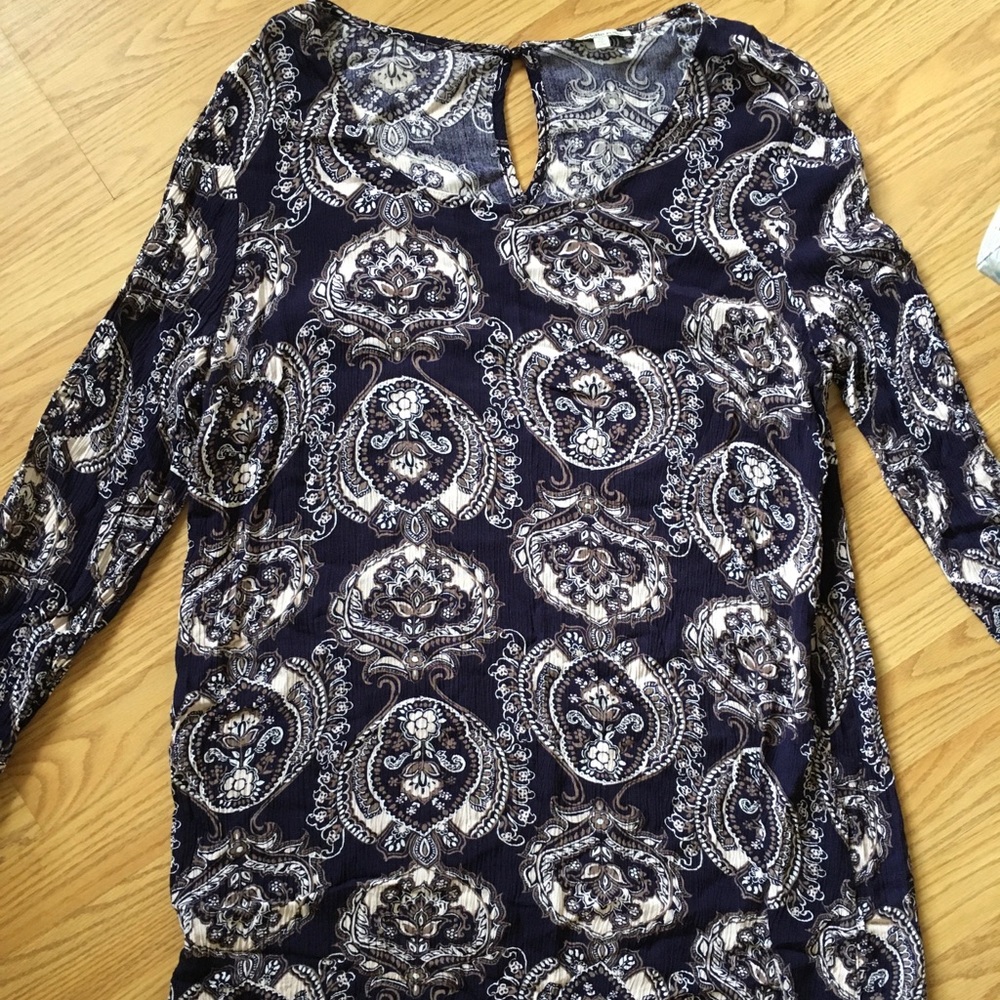 XL. Charlotte Russe. Dark Blue Paisley Dress.